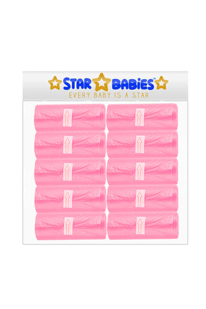 Star Babies - Scented Nappy Bags - Pink - Pack of 10 - 150 Pcs