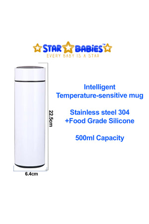 Star Babies - Insulated Stainless Steel Water Bottle - White - 500ml