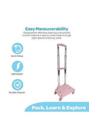 MOON 4-Wheel Trolley for 18 Inch Bags | 360° Spinner Wheels | Foldable Luggage Cart | Heavy Duty Travel Trolley | Smooth Rolling Bag Carrier | Universal Fit