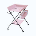Portable Baby Changing Table with Storage Organizer & Wheels – Pink