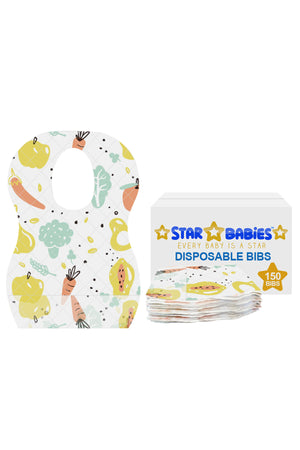 Star Babies - Disposable Bibs -150pcs - Fruits Print