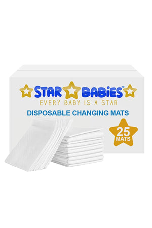 Star Babies - Disposable Changing Mat - L - 45 X 60 cm - 25pcs - White