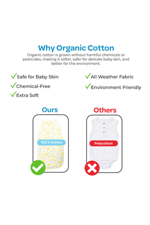 MOON Organic Cocoon and Beanie set (0 Months +)- Lemon  Print