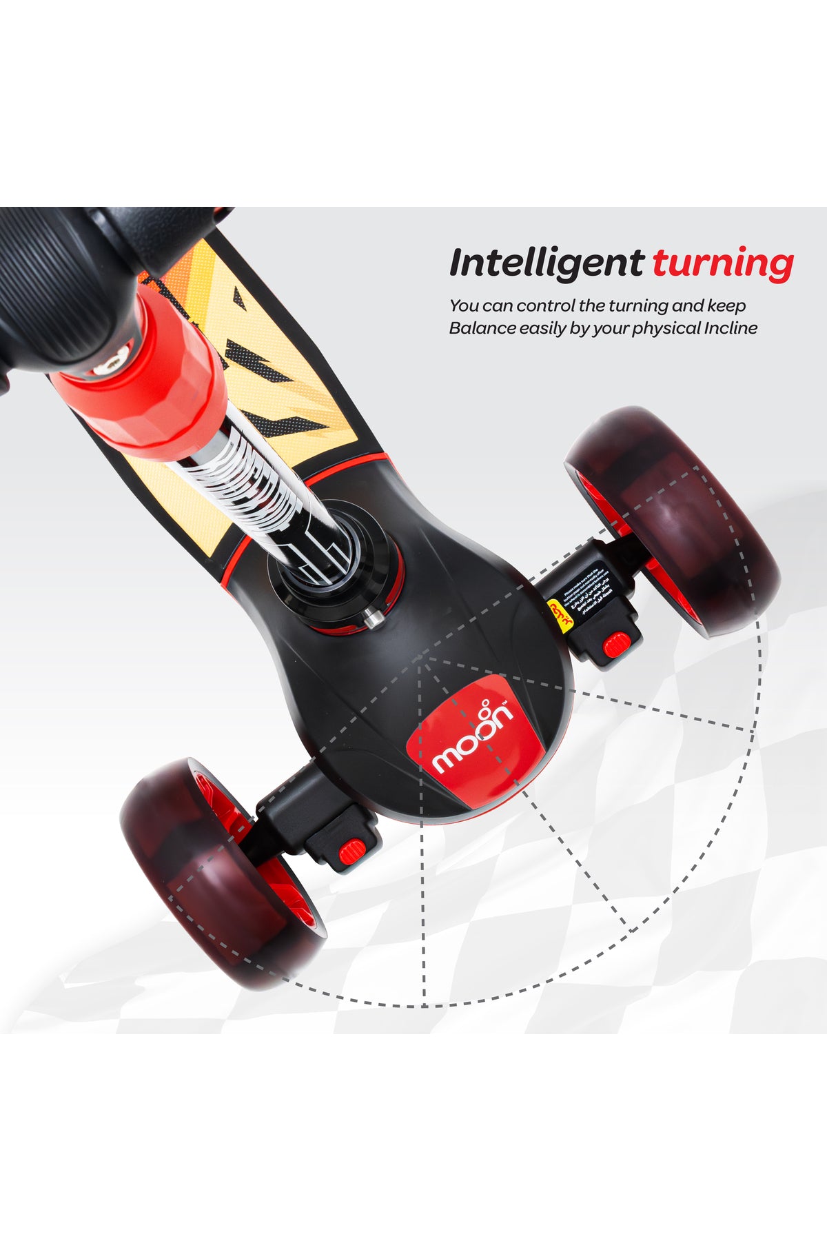 MOON  Ranger Ride kids skate scooter-Red