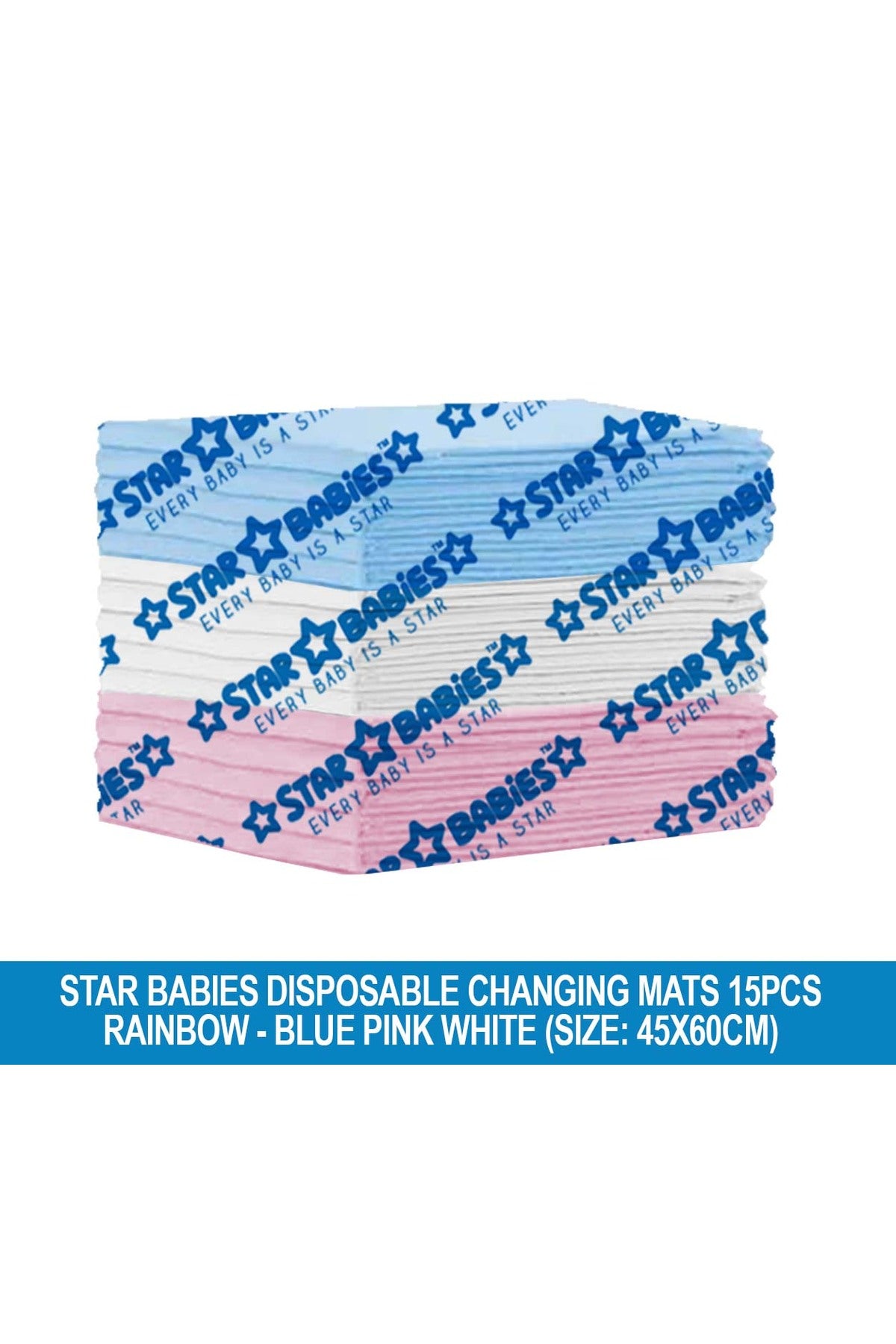 Star Babies - Disposable Changing Mats - 45 x 60 cm - 15pcs - Rainbow