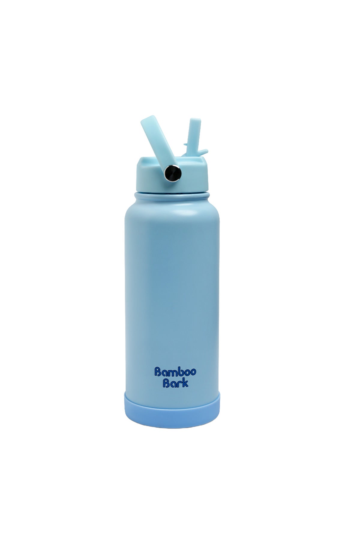 Bamboo Bark 1000 ML Insulated Water Bottle with Sipper Lid – Stainless Steel Double Wall Vacuum Flask for Hot & Cold Water Leak-Proof, Reusable Sports Thermos Bottle - (Powder Blue)