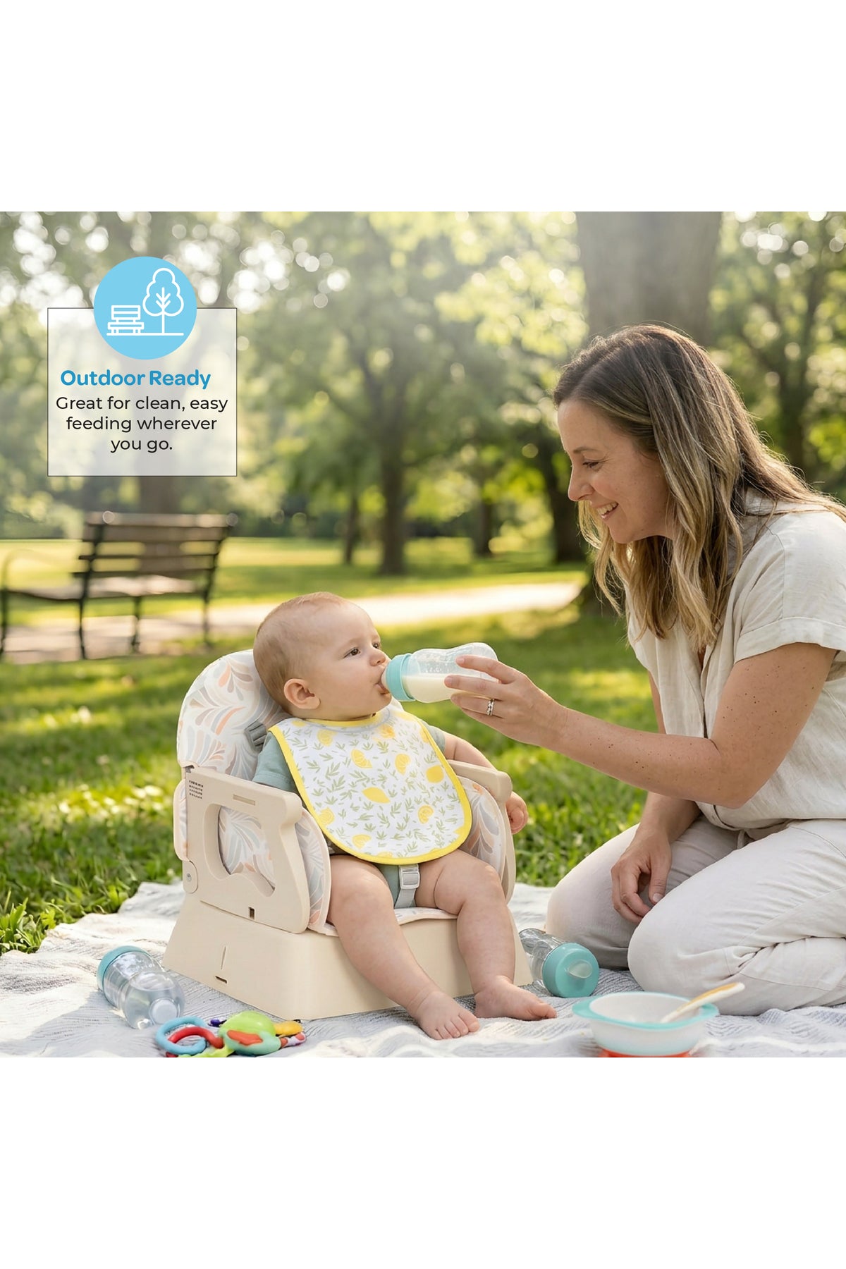 MOON Organic Baby Bibs 2 Pack -- Lemon & Melon Print