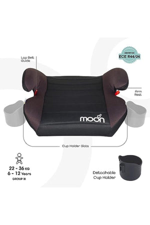 MOON Kido Baby Booster Car Seat with isofix-  Black