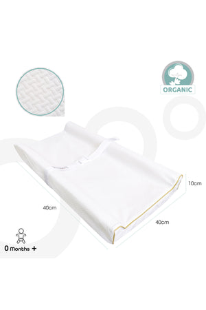 MOON  Organic changing mat - White, Organic Changing mat fabric