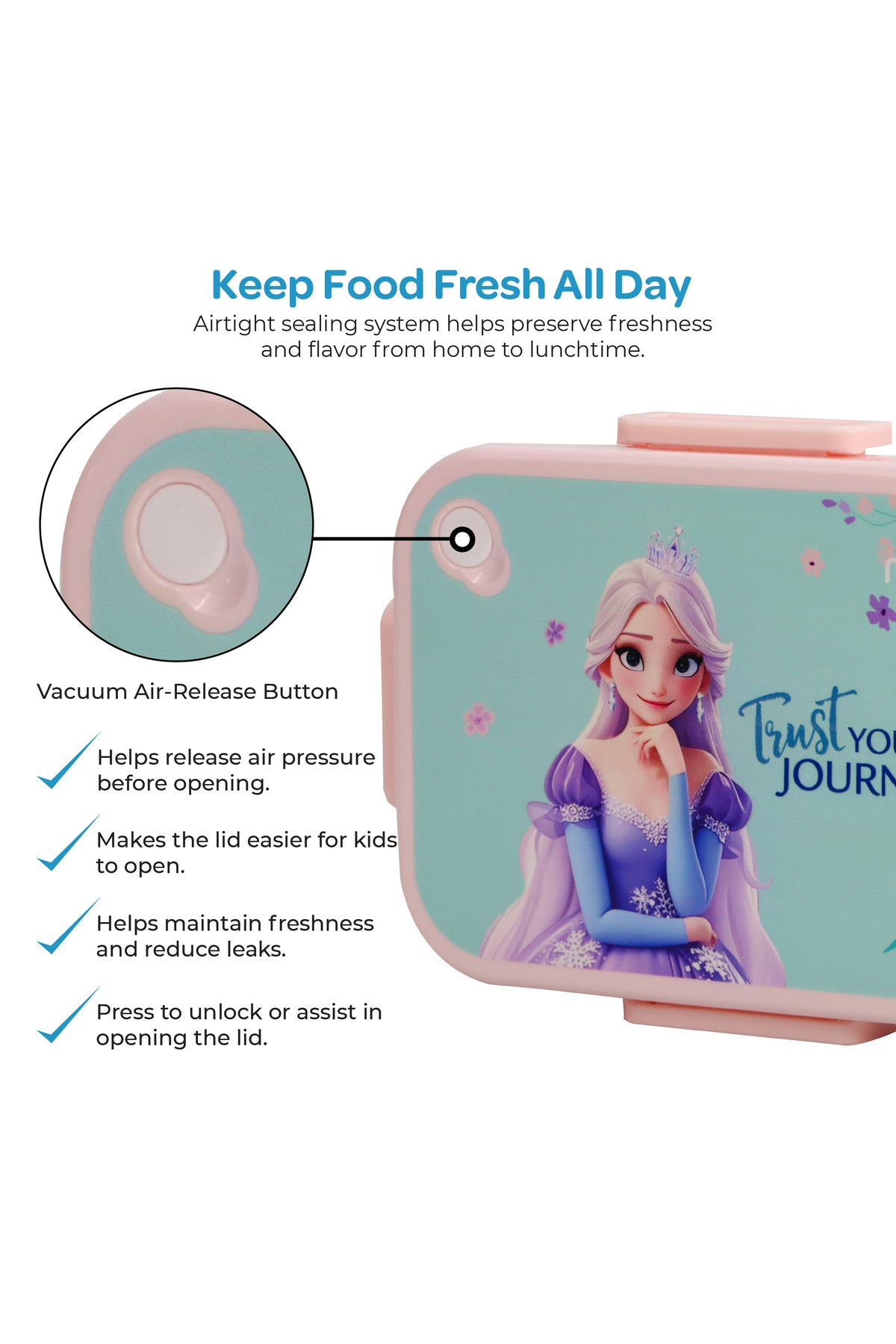 MOON Kids Lunch Box | PP + Stainless Steel Insulated Tiffin Box | Leak-Proof, BPA-Free, Durable School Lunch Box for Boys & Girls | Easy Open Clips | Food Safe Eco-Friendly Kids Meal Box
