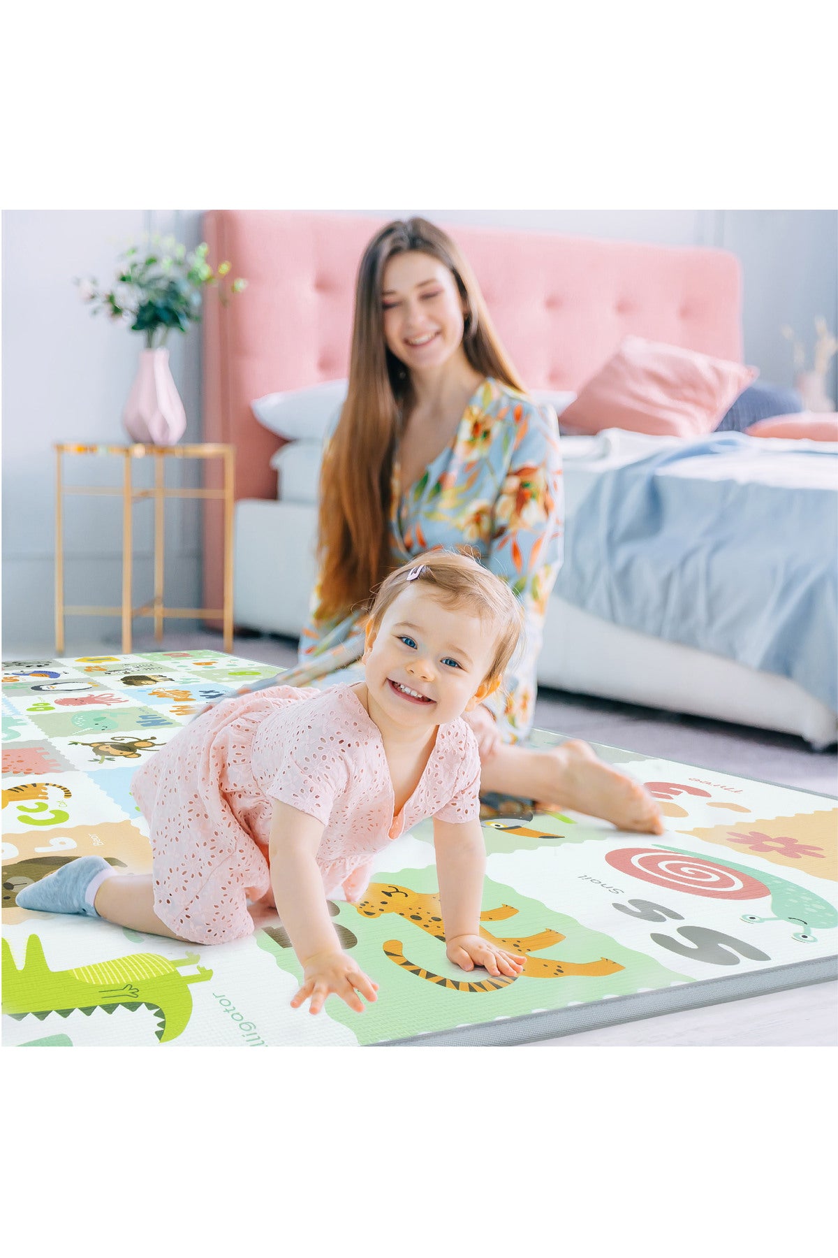 MOON Happi Feet My First Foldable  Floor gym Play/Crawl Mat - ALPHABET/NUMBER