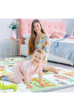 MOON Happi Feet My First Foldable  Floor gym Play/Crawl Mat - ALPHABET/NUMBER