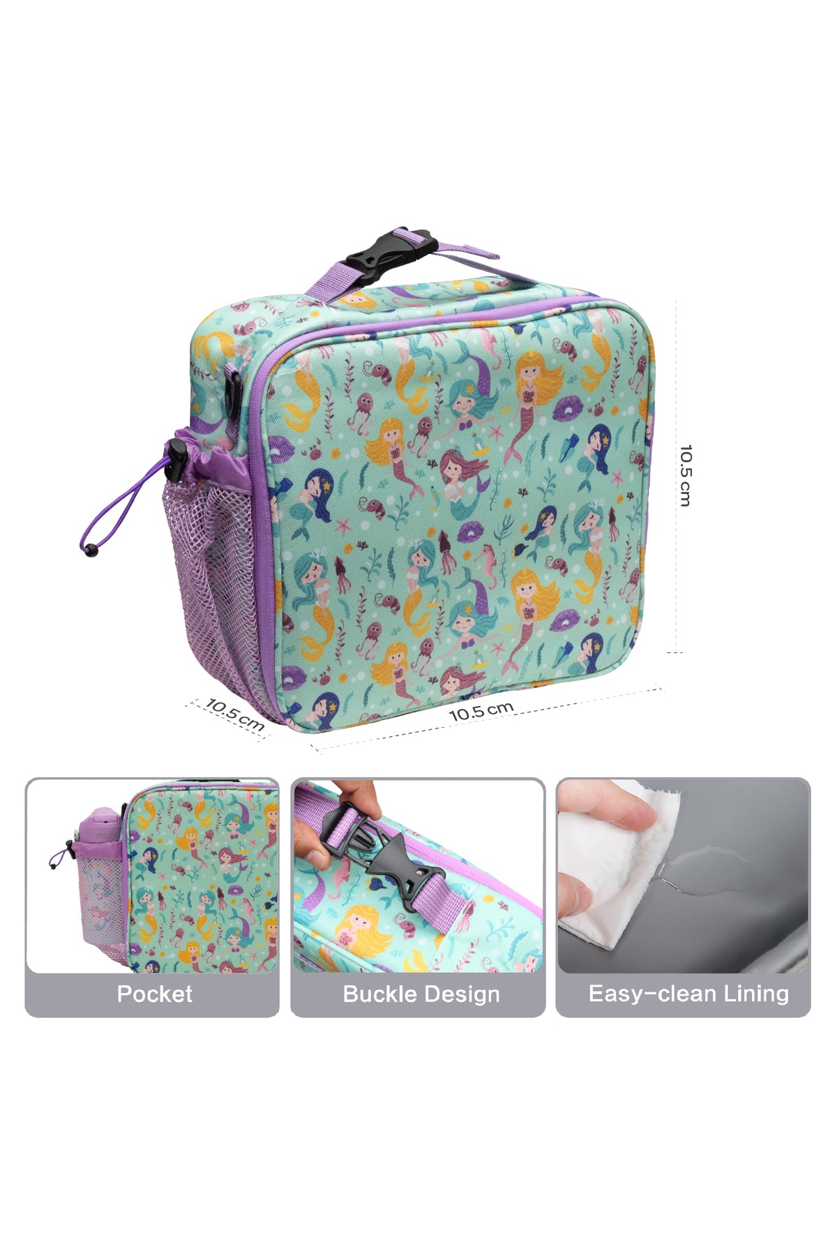 MOON Marmita Kids Lunch Box Set with Insulated Bottle & Bag – Leakproof, BPA-Free, Microwave & Dishwasher Safe  -Mermaid