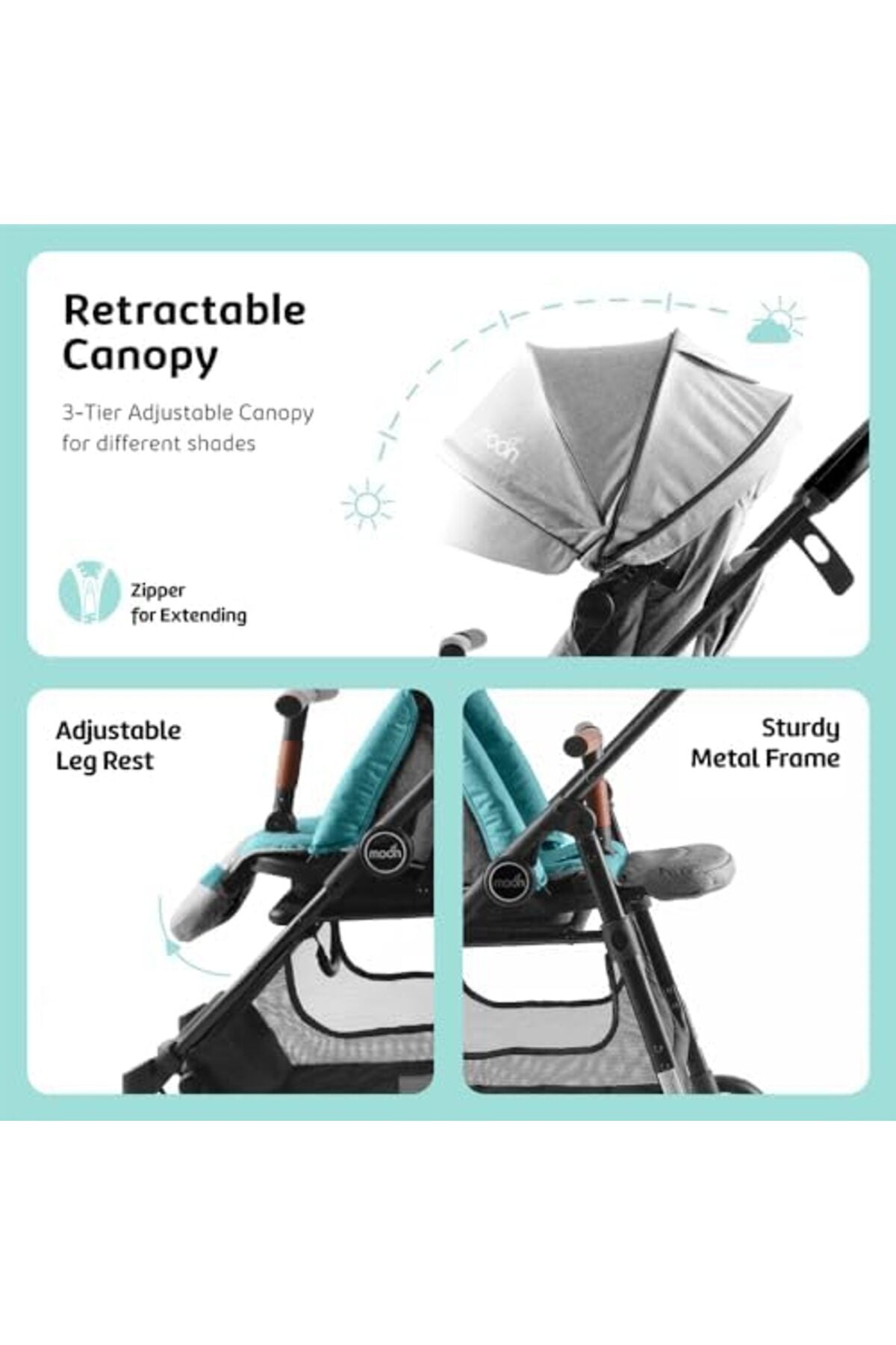 MOON Revo 360 stroller,Grey
