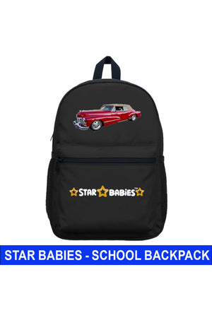 Star Babies - Kids Backpack - Car - Black - 16-Inch/41cm