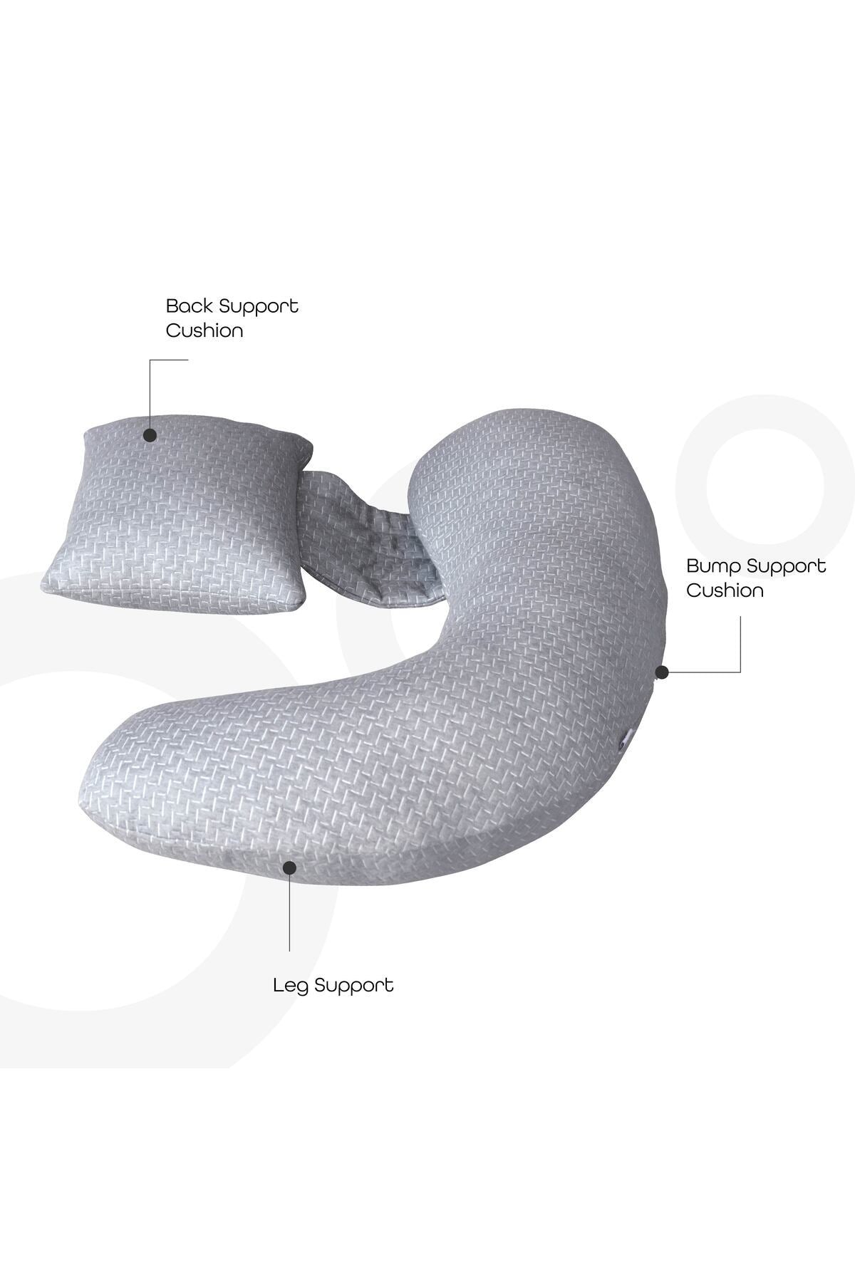 MOON  Bamboo Multi-Position Pregnancy Pillow - Grey