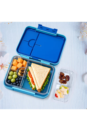 StarMarz - Blue Space Bento Glitter Lunch Box with Plastic Water Bottle Super Boy (480ml) - Blue