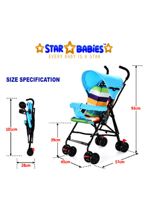 Star Babies - Light Weight Foldable Baby Stroller - Blue