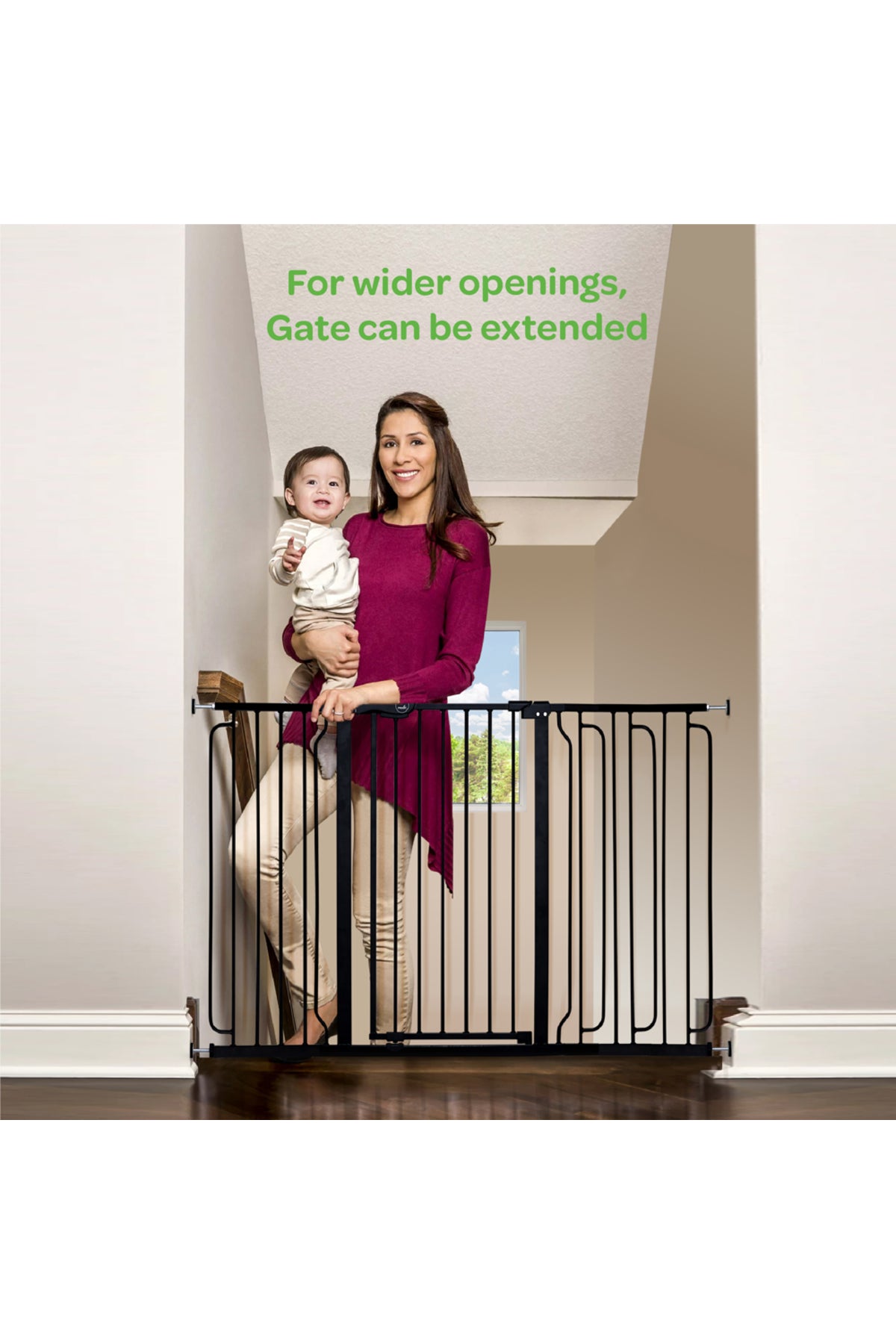 MOON Secura Baby Safety gate extension- 20cm Easy Install-Extra Wide metal extender – Black