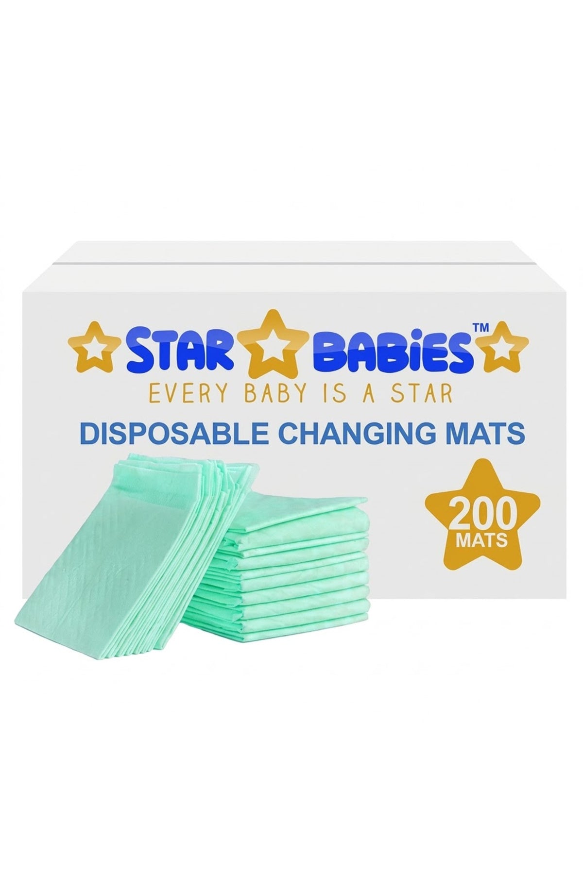 Star Babies Disposable Changing Mats  45x60cm- Pack of 200 -Green