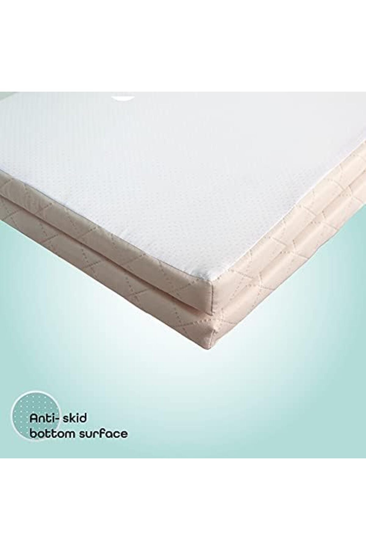 MOON  Two fold Travel Cot Mattress - Beige