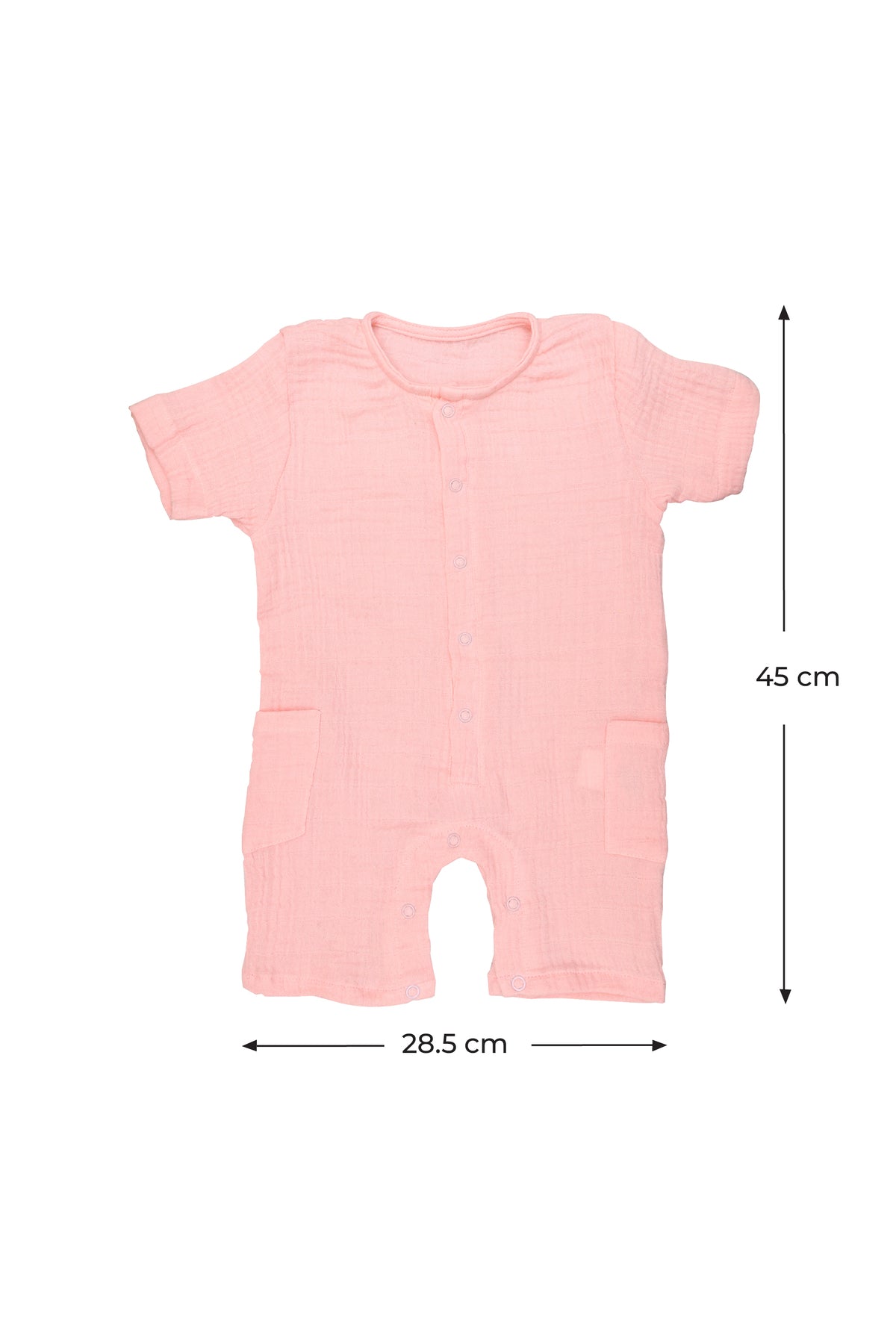 MOON Organic Crinkle Muslin Romper (18-24 Months)- Pink