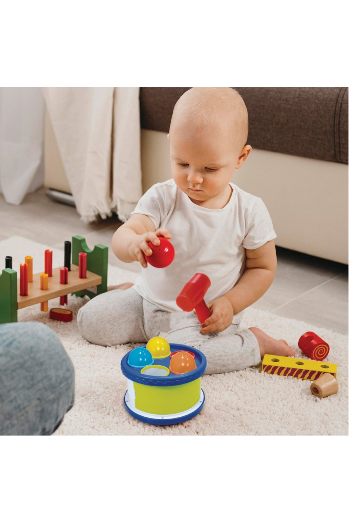 MOON Hammering Drum with 5 pound Balls for Boys and Girls – 12m+