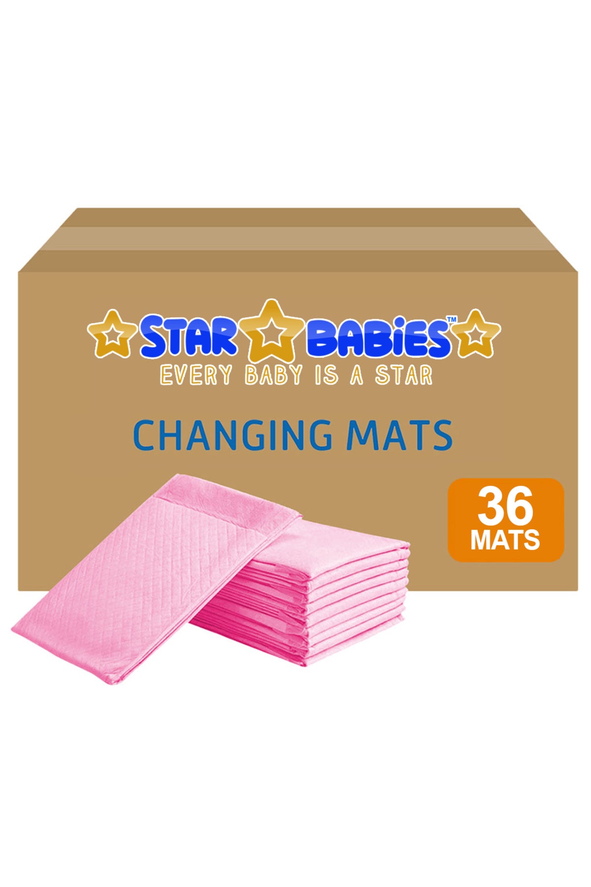 Star Babies Disposable Changing Mats Pink - Pack of 36