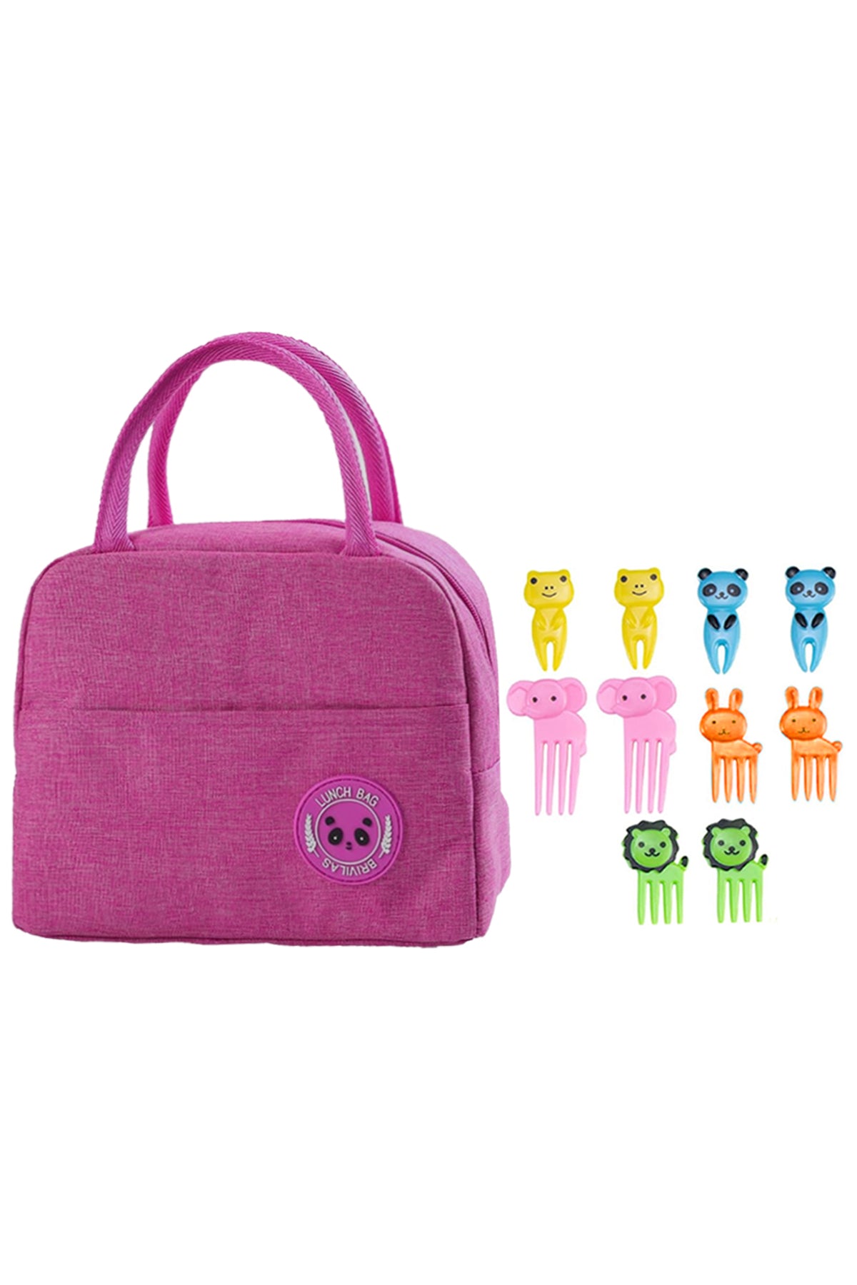 Star Babies Insulated Mini Lunch Bag with Fruit Picks (10 pc) Pink