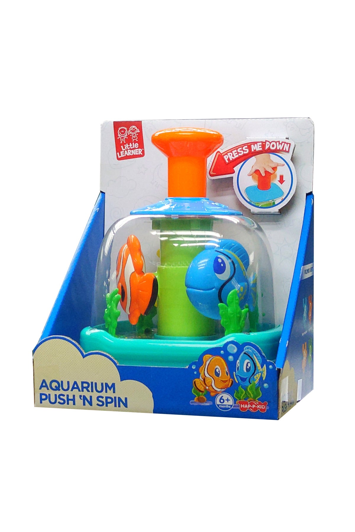 Little Learners Aquarium Push 'N Spin - Interactive Spinning Fish Toy