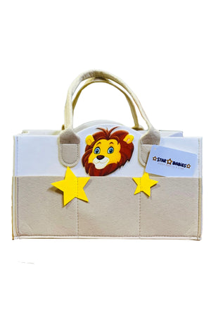 Star Babies Caddy Diaper bag organizer -  Khaki New - Lion Design