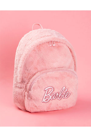 Barbie Girls Pink Furry Backpack / school bag