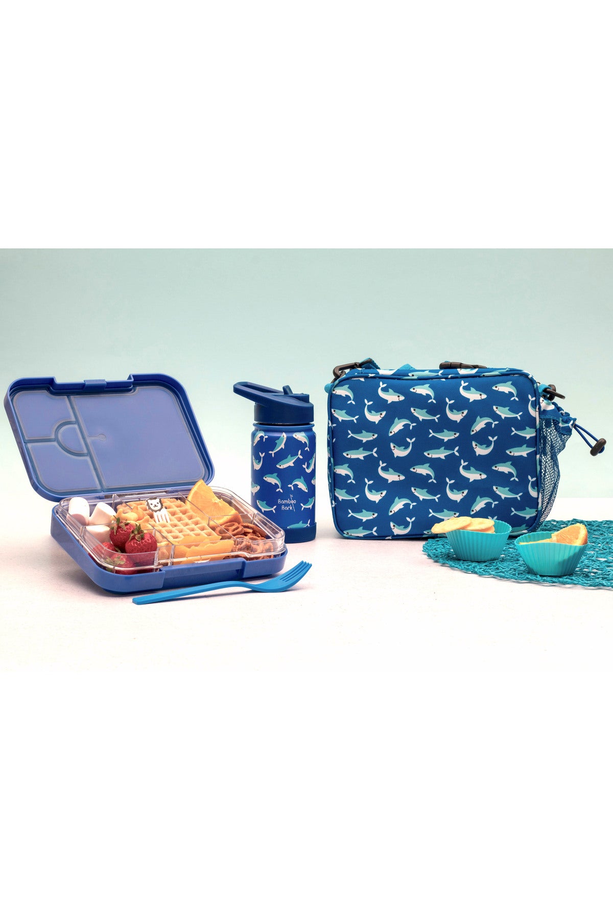 Bamboo Bark kids childrens insulated lunch bag for school, picnic, nursery, toddler, 3 ways to hold