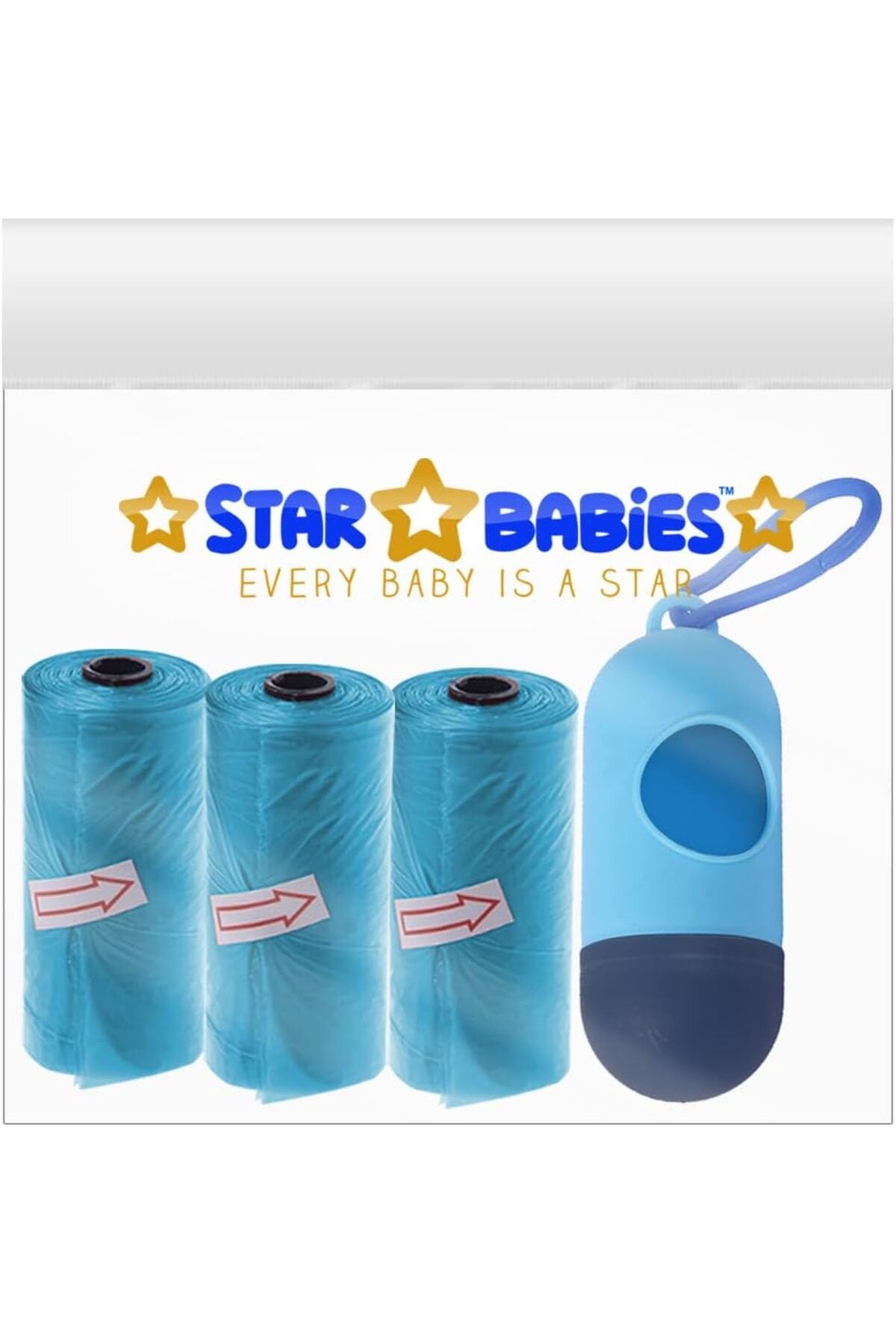 Star Babies Scented Bag Pack of 3 with Dispenser - Blue (45 Bags)