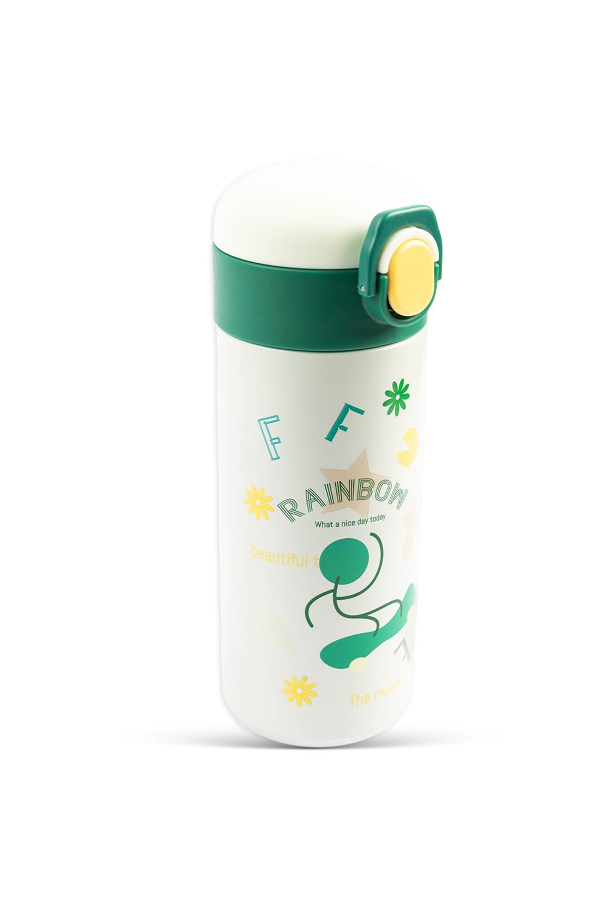 Cocobee 500Ml Green Stainless Steel Insulated Water Bottle – Leakproof, Odour-Free, With Soft Handle Grip (Age 3+)-Green