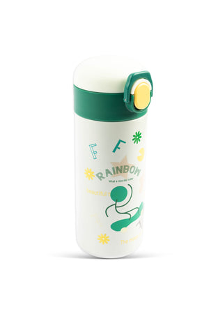 Cocobee 500Ml Green Stainless Steel Insulated Water Bottle – Leakproof, Odour-Free, With Soft Handle Grip (Age 3+)-Green
