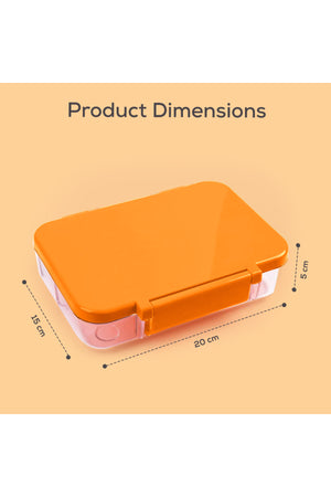 Cocobee Tritan Bento Lunch Box – 4 Compartments, Leakproof, Bpa-Free, 585Ml (3 Years+) – Orange