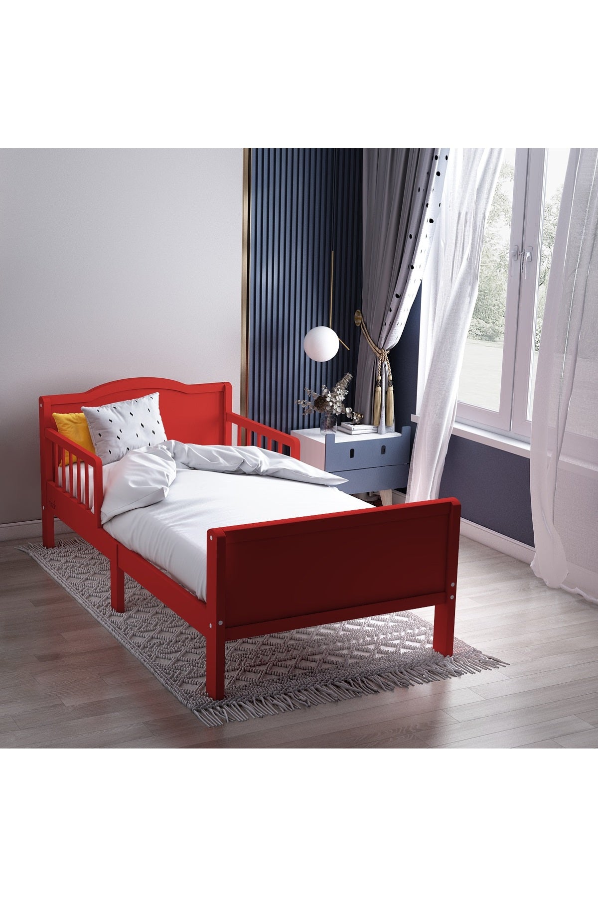 MOON Wooden Toddler Bed(143 x 73 x 60) -Brown