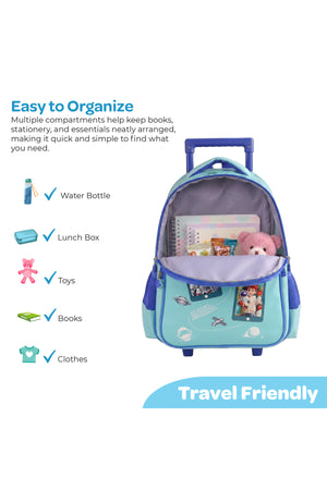 MOON  Astronaut 3 in 1 Trolley Set   - (16-Inch) Premium Kids School Bag with Lunch Bag & Pencil Case