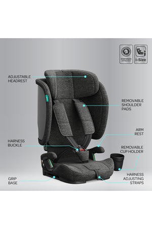 MOON Folda Plus ECE R129 i-Size Foldable  Car Seat -Dark Grey
