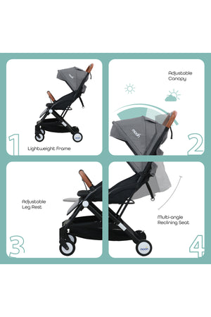 MOON Ritzi - Cabin Stroller - Black/Grey Dots