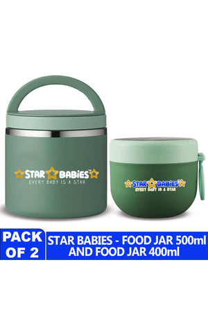 Star Babies - Stainless steel Food jar set of 2 combo for food / soup / salad .