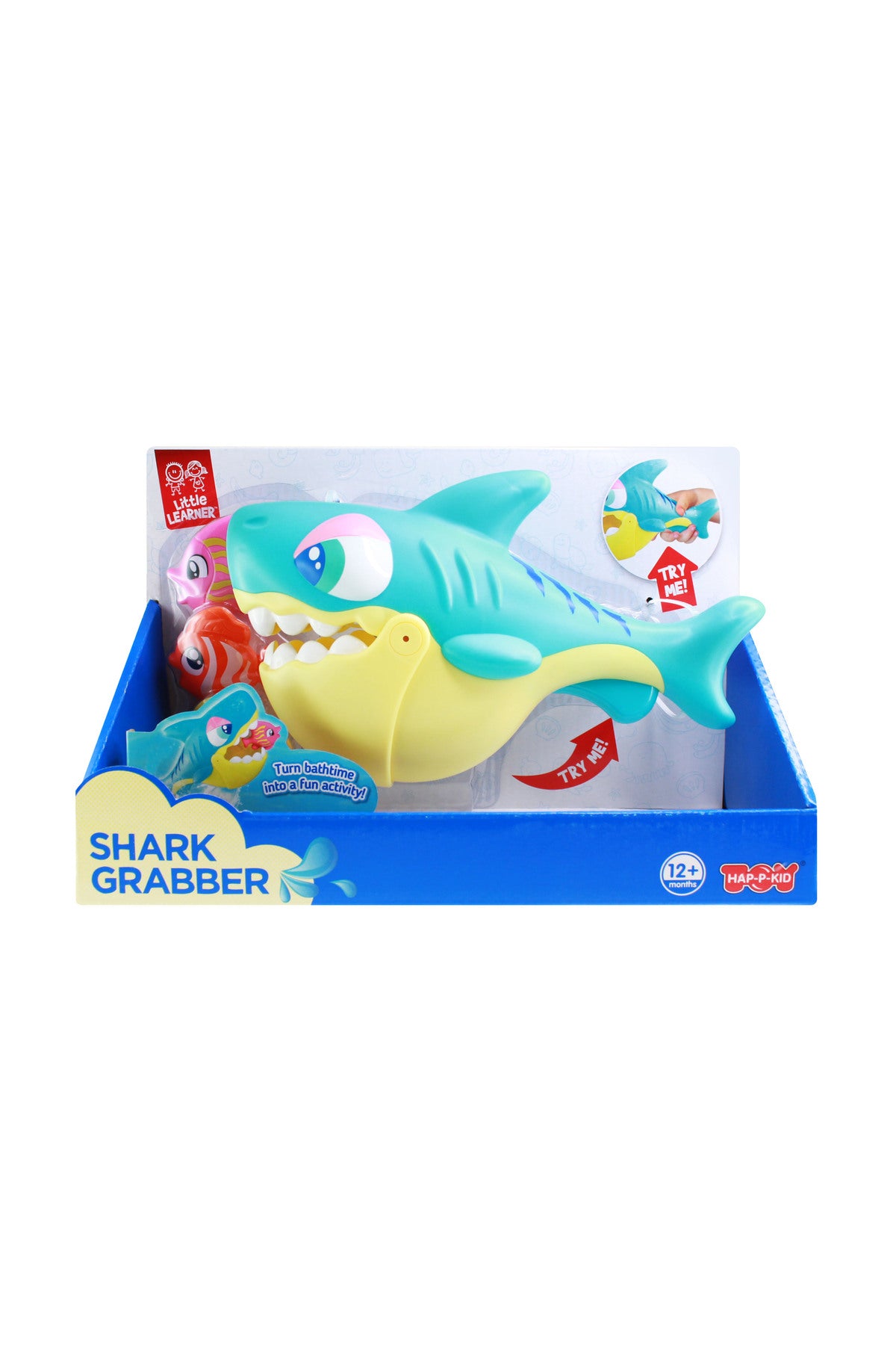 Little Learners Shark Grabber - Fun Bath Toy with Shark and 3 Floating Fish, Interactive Bathtime Activity, 12M+