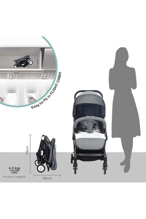 MOON Travel-Lite  - Cabin Stroller,Mid Grey