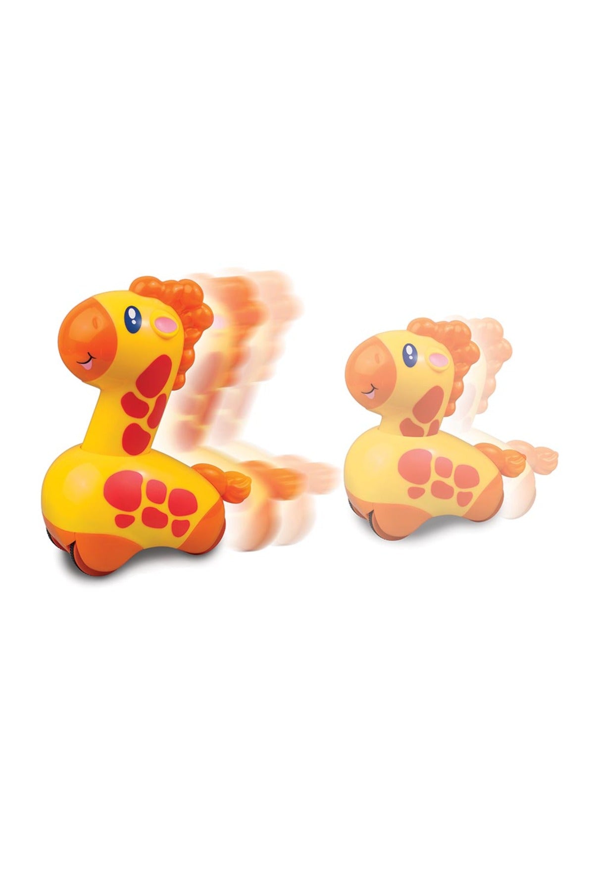 Little Learners Press & Go Animals - Zooming Action, Rubberized Wheels, Works on Hard Floor & Carpet, 12M+