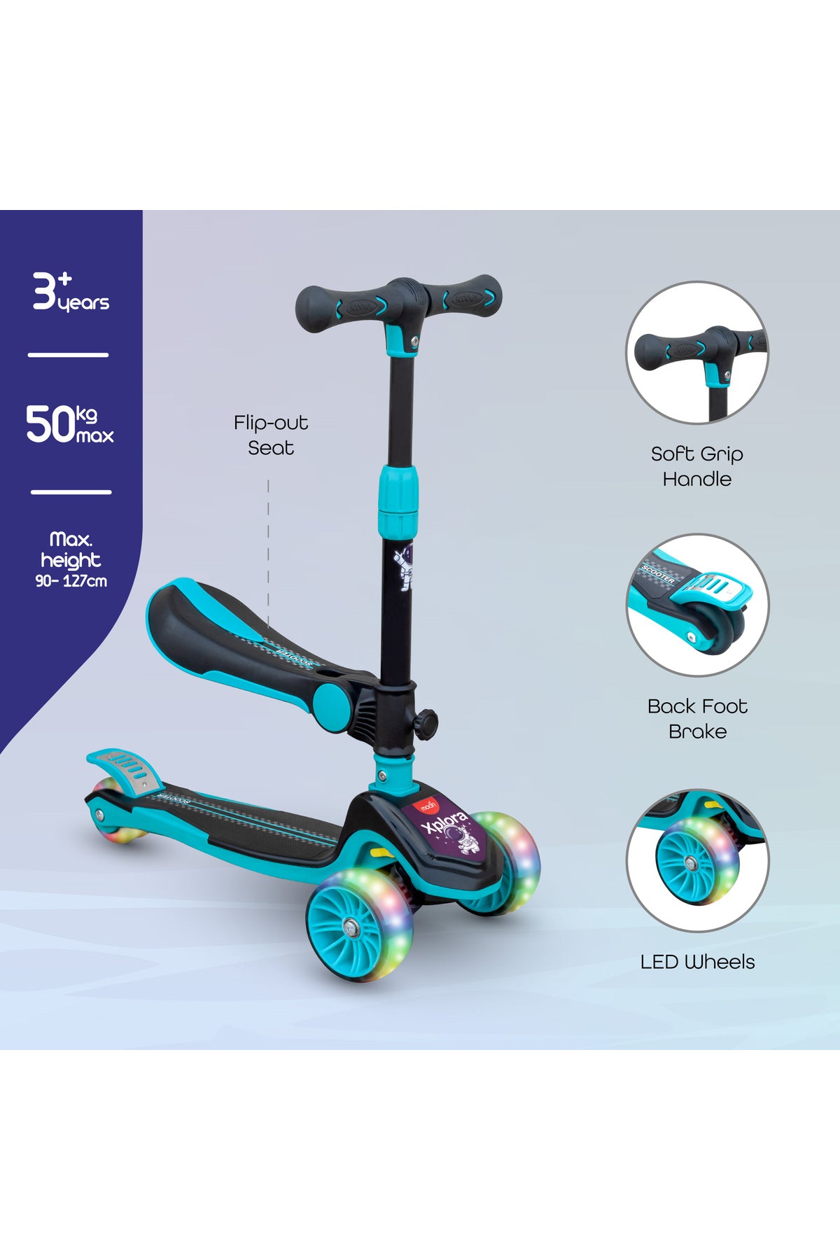 MOON Xplora Baby Scooter With seat- Blue