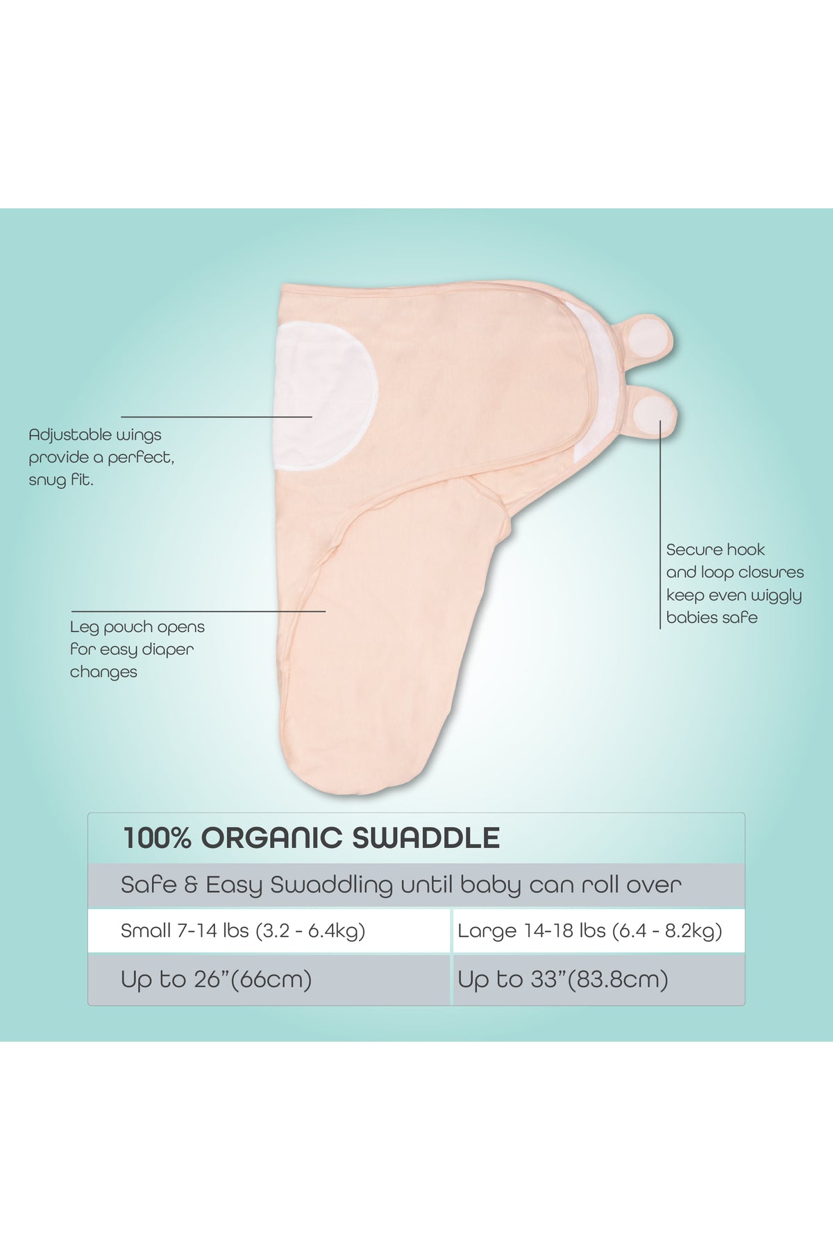 MOON Organic Swaddler -Pink