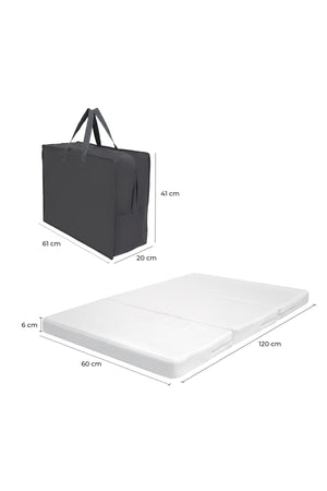 Moon  Trifold Baby Mattress, Dual-Sided Folding Foam Mattress for Newborns & Toddlers (0 Months+)- White
