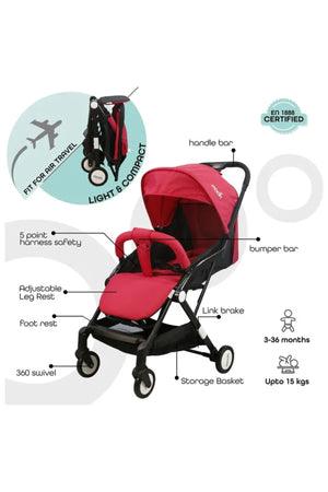 MOON Travel-Lite  - Cabin Stroller,Fire Red