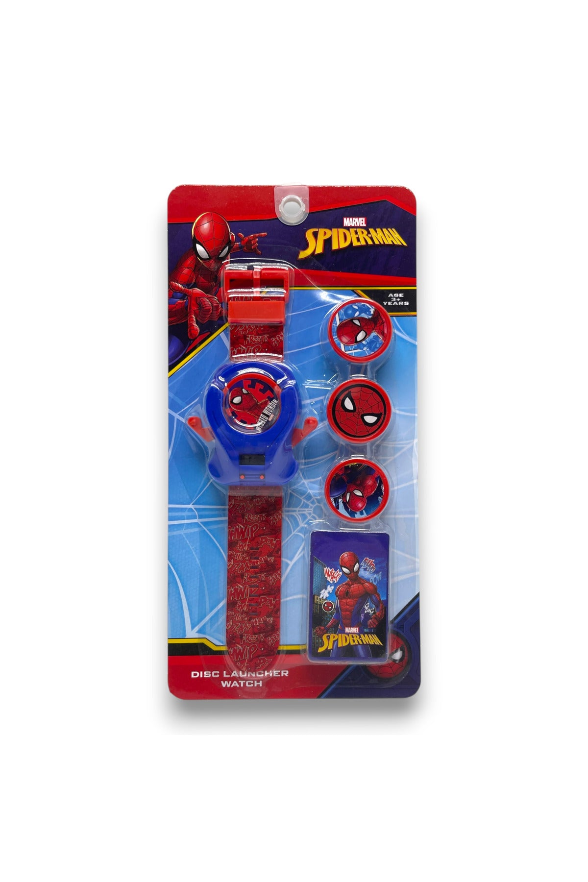 Marvel Spider-Man Disc Launcher Watch for Kids – Action Toy with Launching Discs-Multicolor